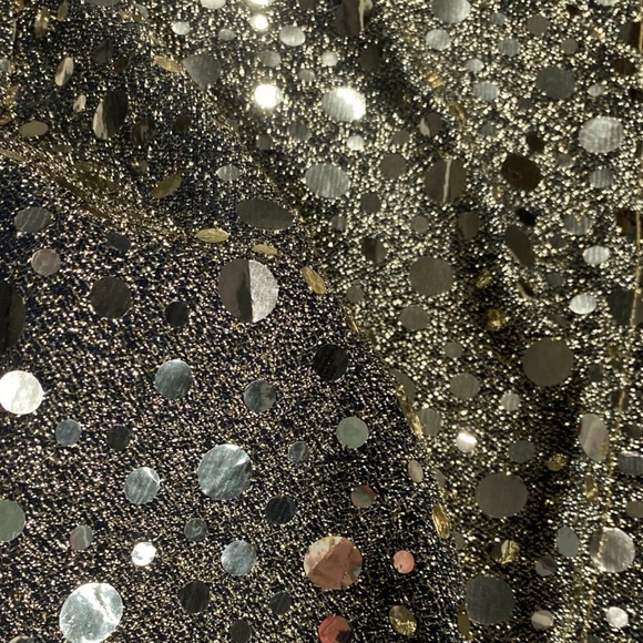 Vtg PG Collections Ginger Bort Gold Sequins Open Cardigan Festival Disco Retro - Picture 6 of 11